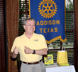Speaking at Rotary Club in Addison, TX